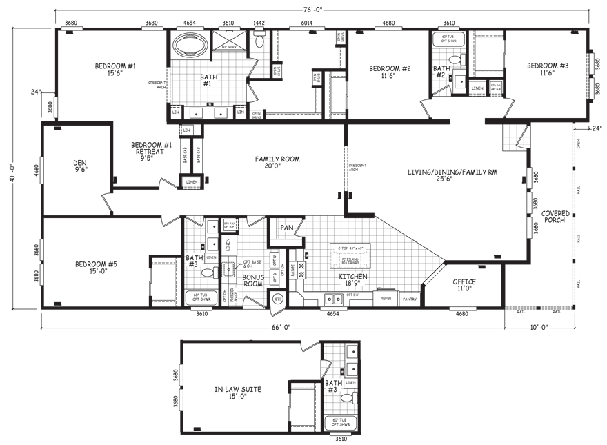 Triple Wide Floor Plans Mobile Homes